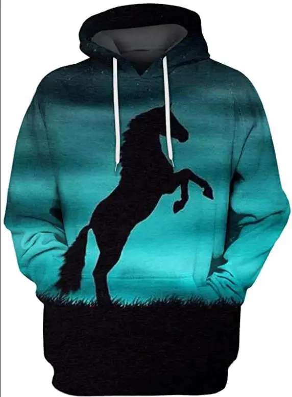 

Модные толстовки для девочек-подростков, толстовка с капюшоном с 3D принтом лошади, Детская толстовка, Свободный пуловер, Осенняя детская одежда, уличная одежда