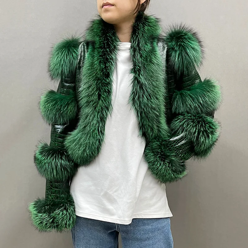 New Style Fashion Women Fluffy Real Leather Jacket With Fur Lady Sheepskin Leather Coat NZ5275