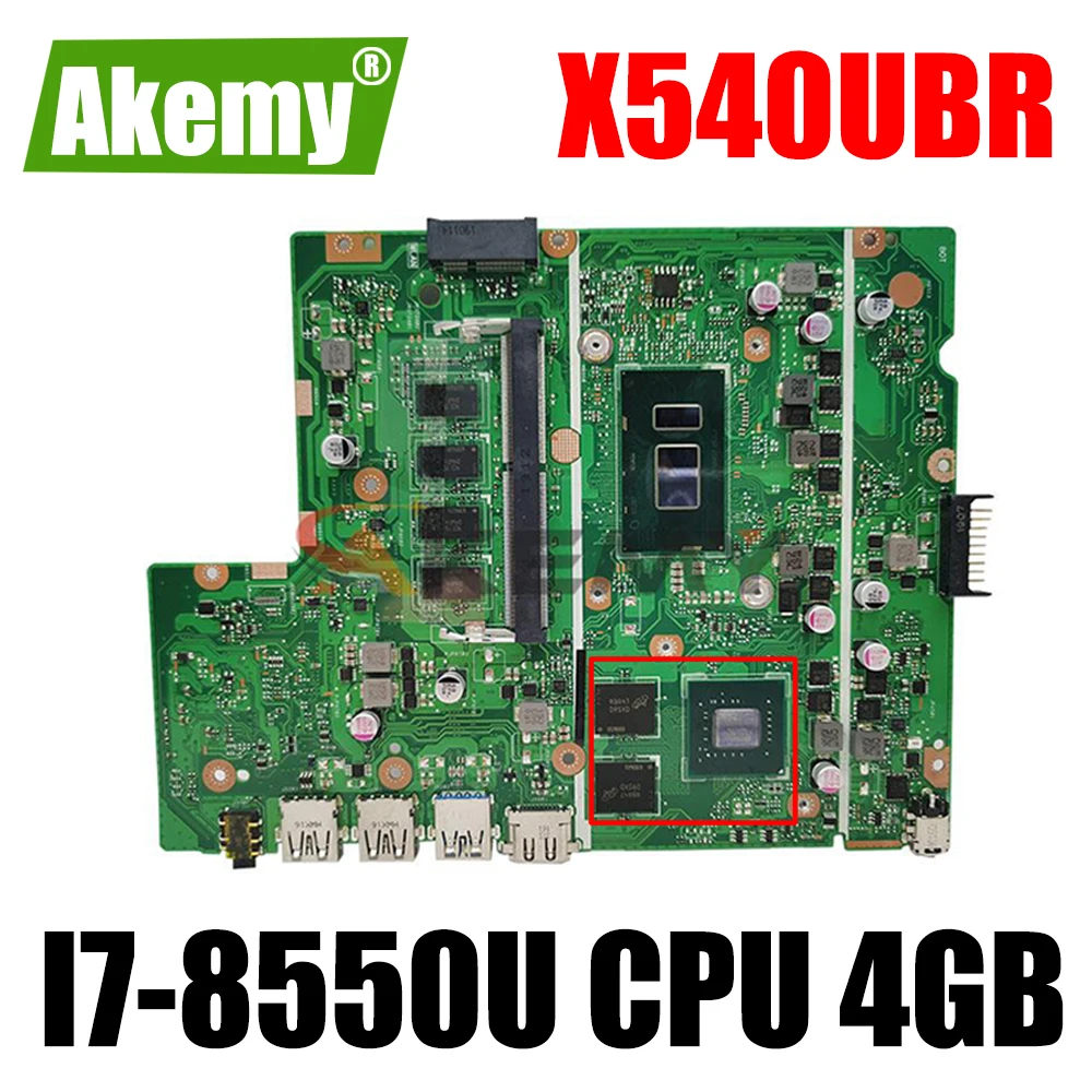 

Материнская плата Akemy X540UBR для ноутбука ASUS X540UV X540UB X540UBR, материнская плата для ноутбука с процессором I7-8550U, 4 Гб ОЗУ, 2 Гб GPU