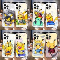 bandai dragon ball pikachu phone case for iphone 12 13 11 pro max mini for 6 7 8 plus xr x xs max se mobile phone accessories
