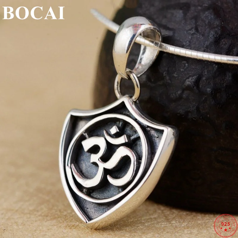 

BOCAI S925 Sterling Silver Pendants 2022 New Fashion Chinese Six Syllable Mantra Pure Argentum Amulet Jewelry for Women Men