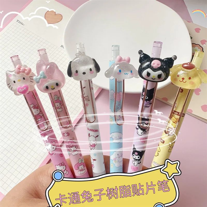 

Sanrio Kuromi Neutral Pen Ins High Color Value Resin Patch Pen Students Daily Writing Signature Pen 0.5 Black Wholesale