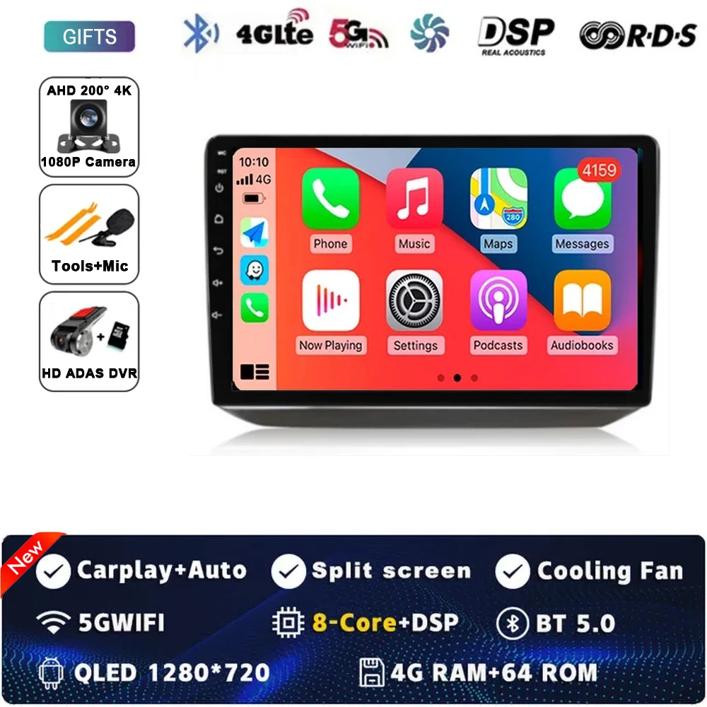 

Автомагнитола на Android 14 для Skoda Fabia 2 2007-2014 мультимедийная навигация GPS 4G WIFI Carplay Android автоплеер Carplay QLED 360