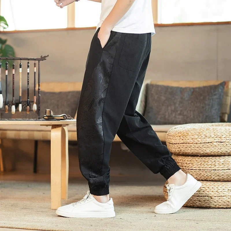 Шаровары с китайским драконом мужские спортивные штаны для бега в японском