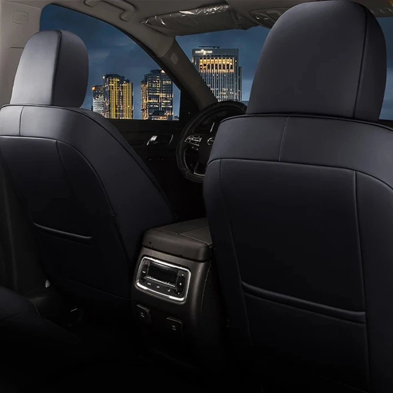 Кожаный чехол на автомобильное сиденье специально адаптированный для 7-местных