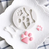 dog paw bone shape silicone mold resin kitchen baking cake decorating tool diy cupcake chocolate dessert candy fondant mould