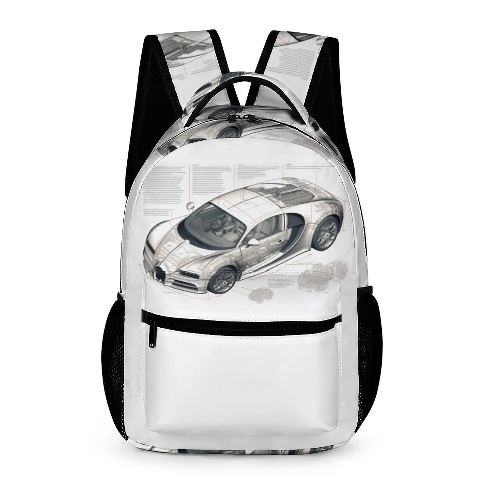 

Sports Car Backpack Drawings Sketch Style Boy Polyester Camping Backpacks Lightweight Fashion High School Bags Rucksack