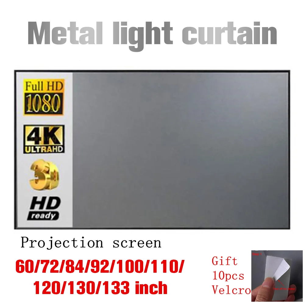 Складная Ткань для проектора 4K HD 16/9 экран домашнего кинотеатра и + наклейка