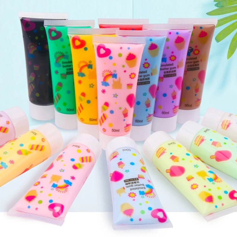 50 г имитация кремовой глины клейкий гель многоцветный поддельный клей для