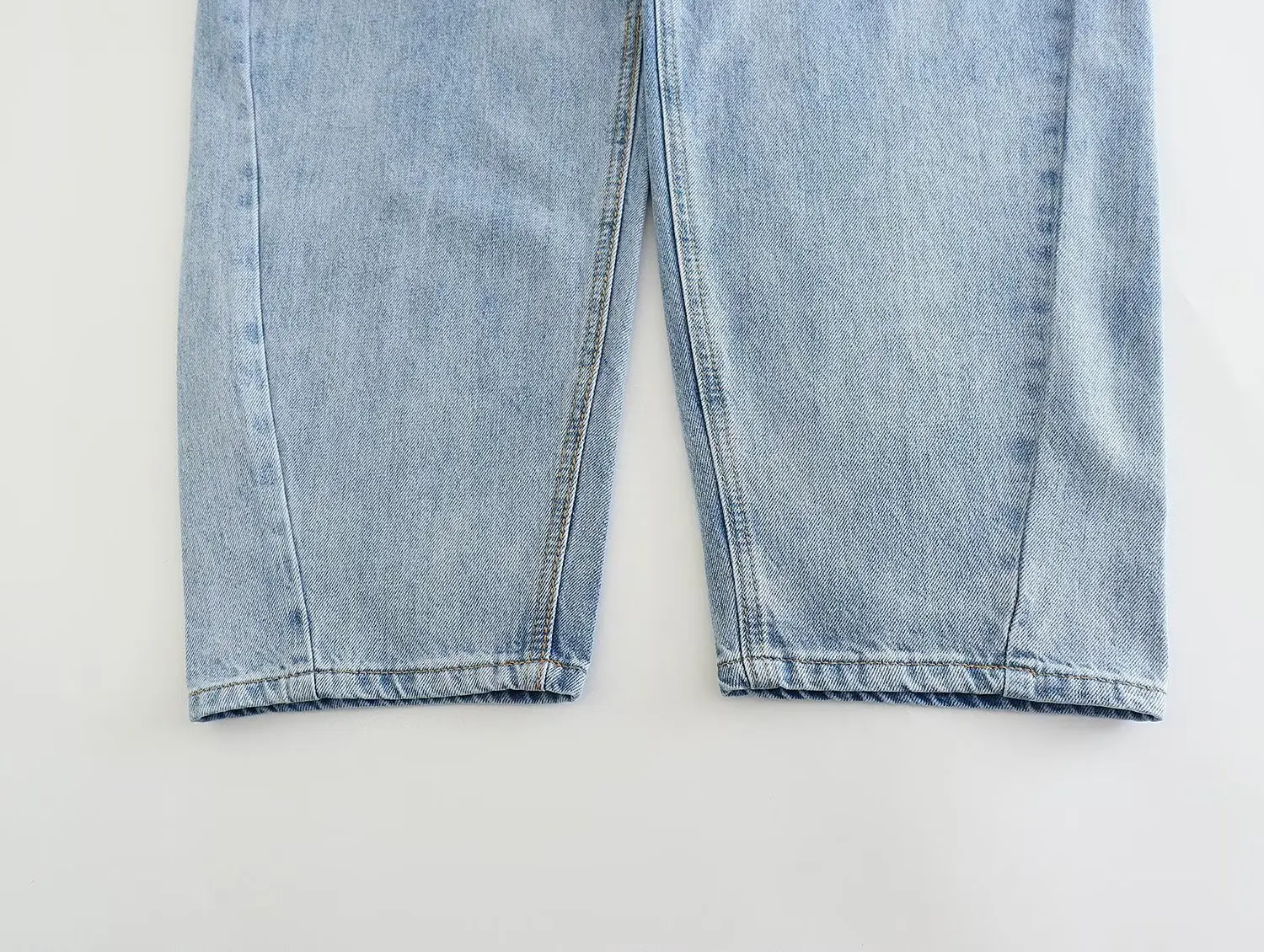 Jenny&Dave American Style Retro Girls Washed High Waist Loose Mom Jeans Fashion Blue Boyfriend Harem Jeans Women