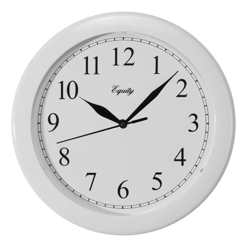 

10 Inch White Traditional Quartz Wall Clock, 25201