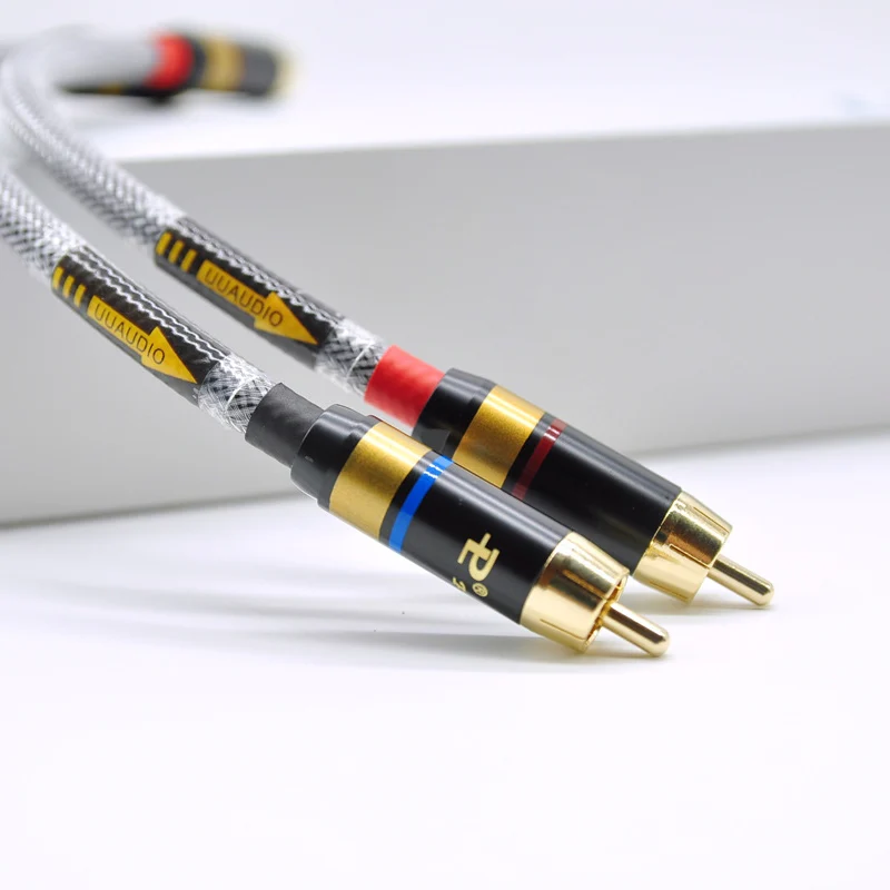 UU12 2 шт./пара HIFI 4N-OFC RCA кабель штекер-штекер аудио кабель/0 м 0 5 1