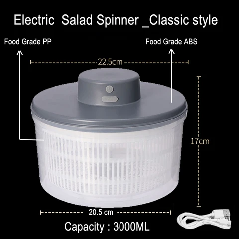 Автоматический Электрический Спиннер для салата, инструмент для производства искусственного салата, многофункциональный аппарат для мытья овощей, смеситель для сушки салата