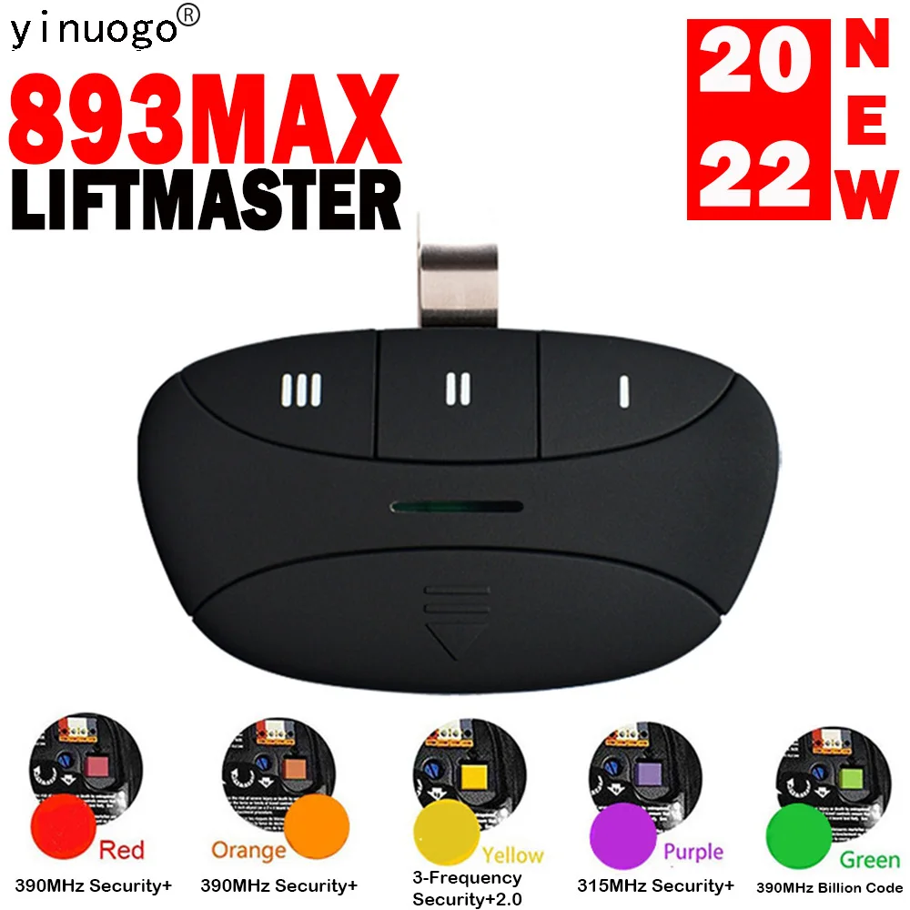 

Пульт дистанционного управления для гаражных дверей Liftmaster 893max, кнопки для обучения, 81LM 371LM 971LM 82LM 372LM, фиолетовые, красные, оранжевые, зеленые,...