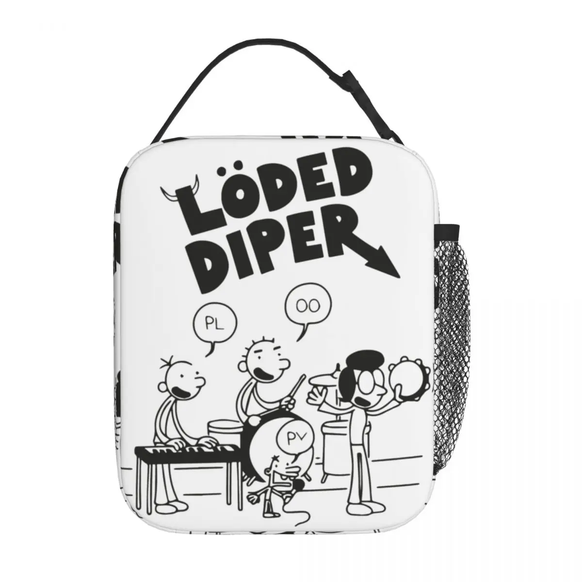 

Loded Diper Overlode Rock Band Insulated Lunch Bag Diary of a Wimpy Kid Food Box Portable Thermal Cooler Lunch Box School