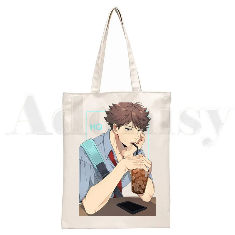 Oikawa Tooru Haikyuu Aoba Johsai High School Anime Handbags Shoulder Bags Casual Shopping Girls Handbag Women Elegant Canvas Bag