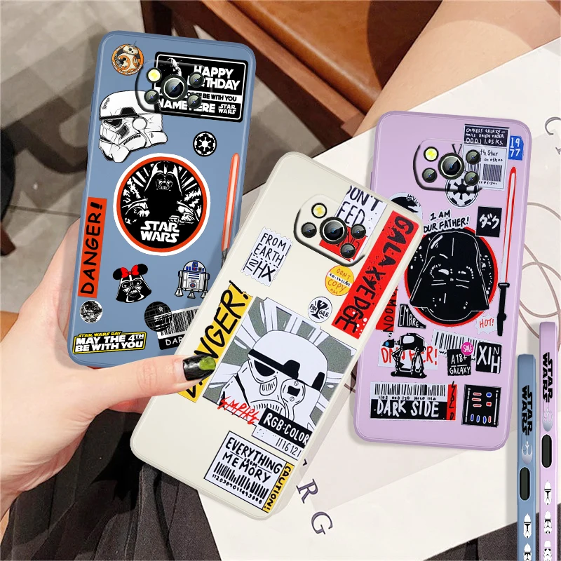 

Jedi Knight Star Wars For Xiaomi Mi Poco X3 NFC F3 GT X2 M4 M3 M2 Redmi Note 10S 10 9 9A Pro Phone Case Liquid Left Rope
