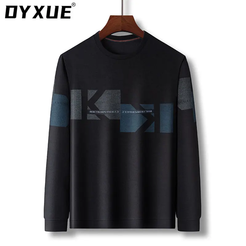 

High Quality Brand Men's Pullover Autumn Round Neck Loose 2022 New Long Sleeve Fashion Soft Korean Printed Luxury Men's T-shirt