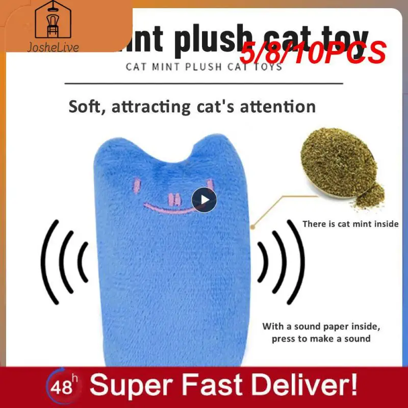 

5/8/10PCS Pet Accessories Interactive Soft Teeth Grinding Catnip Toys Mini Funny Catnip Toy Plush Cat Toy Cat Mint Toys Cute