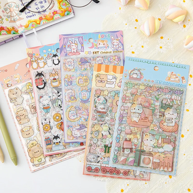 

20 упаковок/партия, наклейки в виде кошек, кроликов и животных