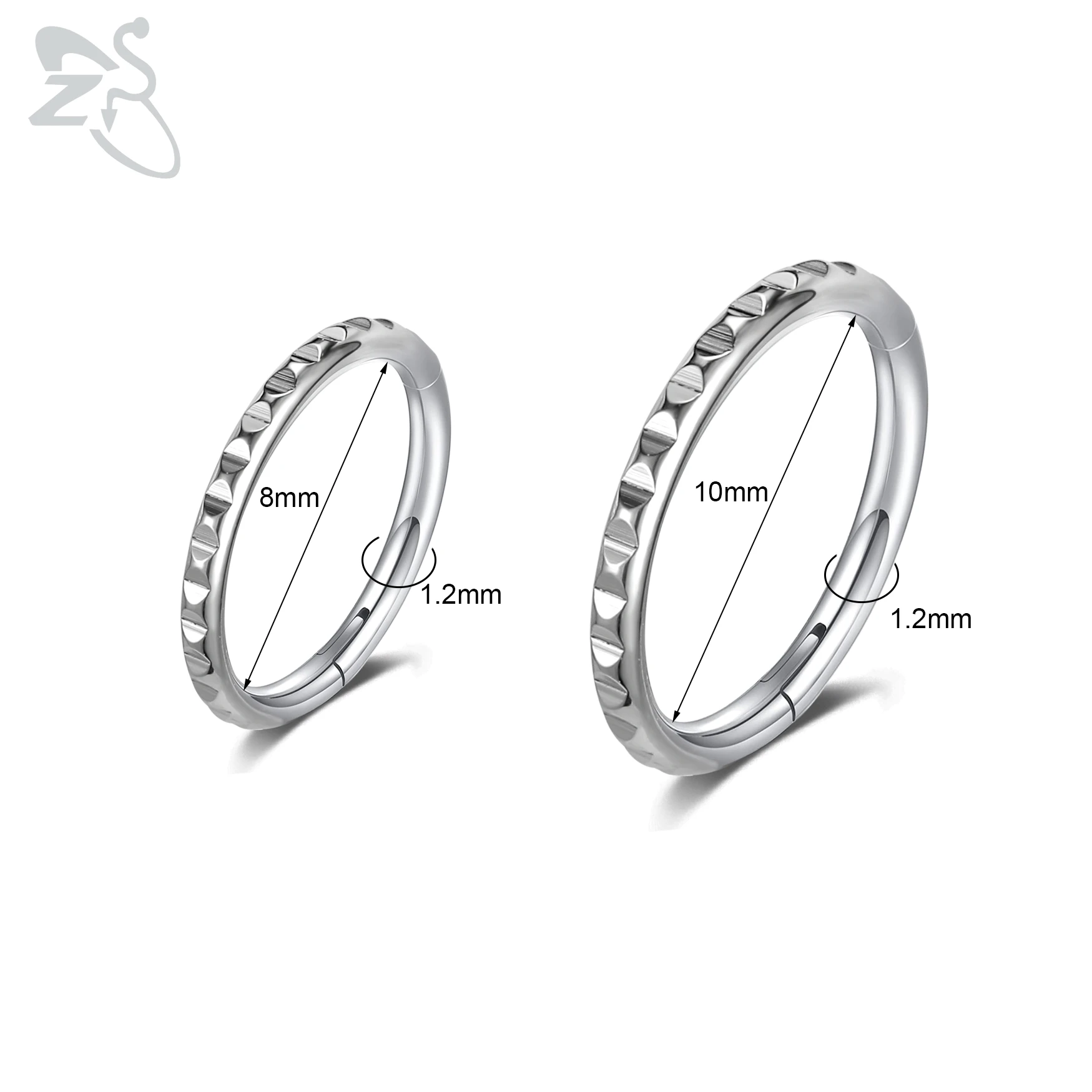 Кольцо ZS из титановой стали G23 для носа ювелирное украшение пирсинга с