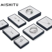 mishitu pu leather jewelry display tray for ring earrings pendant necklance trays for decoration storage customizable