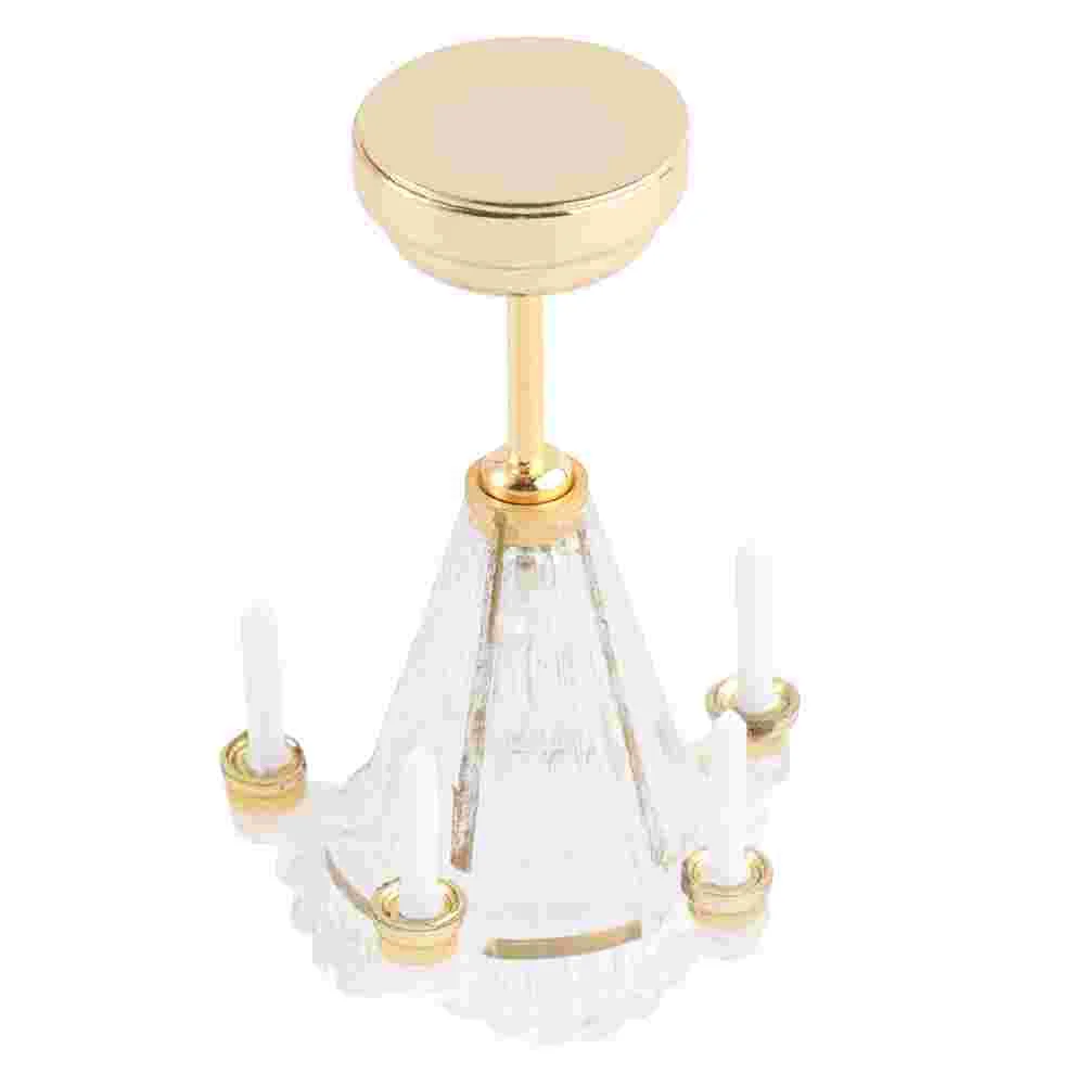 

Dollhouse Chandelier Small Hanging Lamp Model Realistic Ornament Mini Scene Miniatures Layout Prop Ferroalloy Decoration