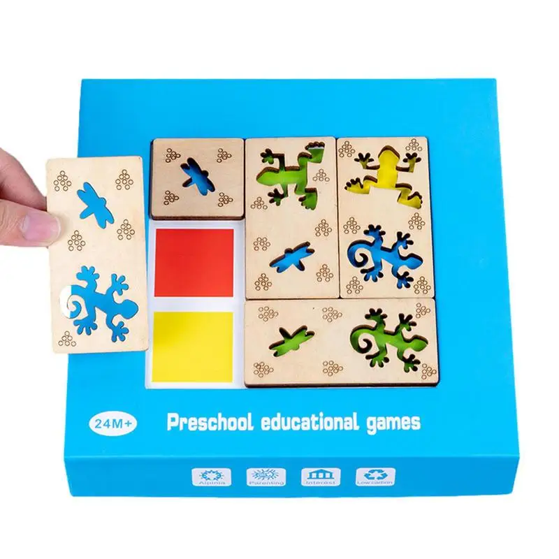 

Пазл детский деревянный с цветными узорами, детский Развивающий пазл