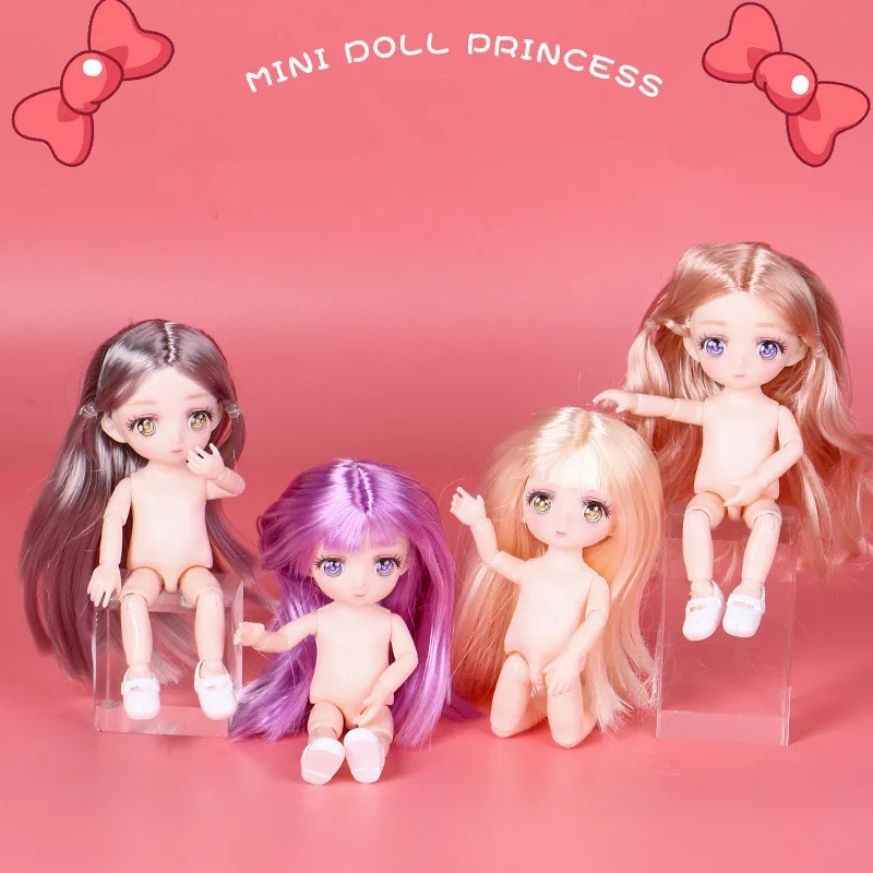 1/12 BJD Обнаженная кукла мяч для тела шарнирная 3D глаза 13 подвижных суставов тело