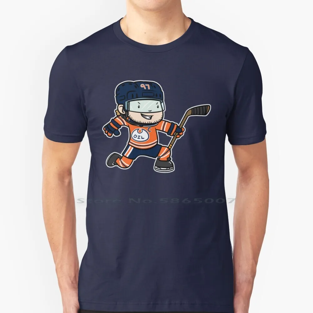 Хоккейная гола Селли, Домашняя футболка, 100% хлопок, хоккейный игрок с шайбой, празднование гол, целли Эдмонтон, Спорт Cm97 Mcd Oil