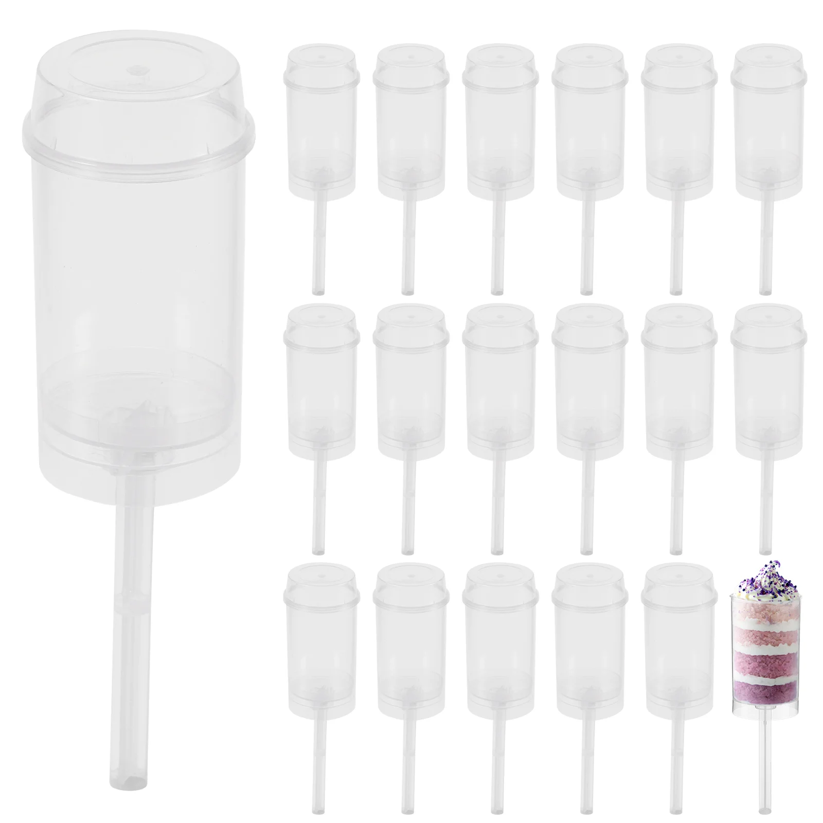 

Cake Push Containers Up Shooter Holder Ice Cream Dessert Mold Round Lids Clear Container Cylinder Maker Shooters Molds Popsicle