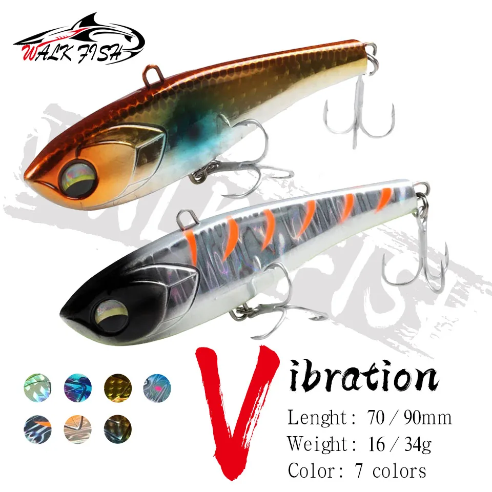 

WALK FISH 1 шт. новая зимняя приманка с плавным крючком, 16 г, 34 г, Вибрирующая рыба, окунь, погремушка, ВИБ, зимняя длинная забрасываемая жесткая приманка, поток
