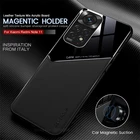 Кожаный чехол Funda On Redmy Note 11, автомобильный держатель, Магнитный чехол для Xiaomi Redmi 11S Note 11 Pro 4G 5G, ударопрочный чехол-бампер из ТПУ