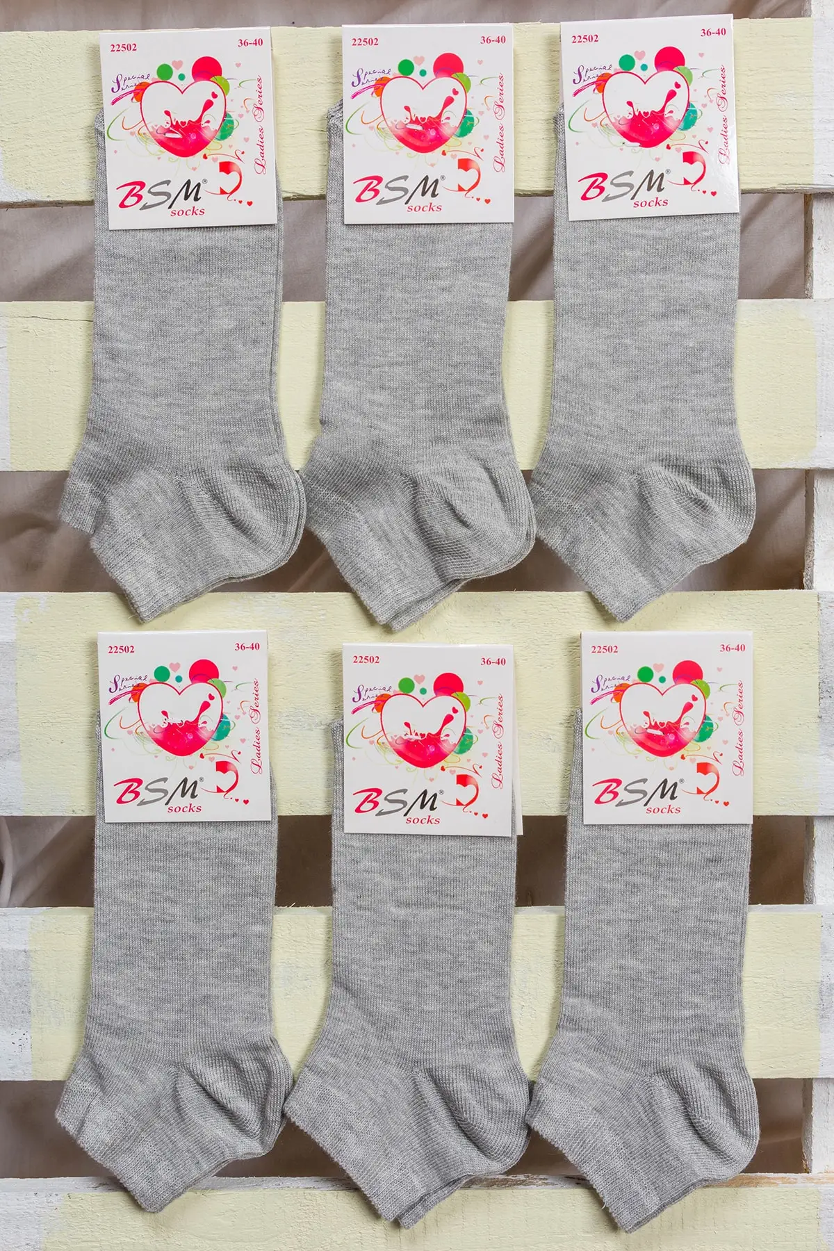 

6 шт. Женские серые хлопковые носки