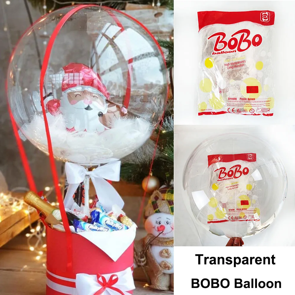 

10pcs 24inch Big Clear Balloons Transparent Bubble Bobo Balloon Party BOBO Balloon for LED Light Up Balloon Birthday Decoration