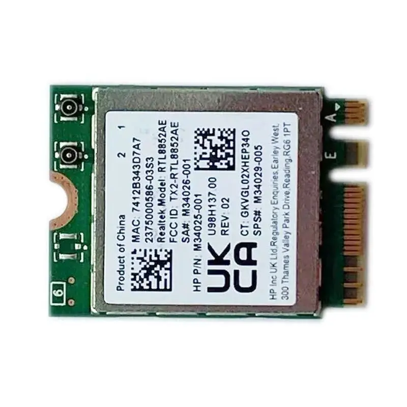 Фото Беспроводная сетевая карта NN 2026 Rtl8852Ae M34026 001 Wi-Fi 6 двухдиапазонная 2.4G/5G 802.11ac/ax MU-MIMO Bluetooth 5.2 для настольных ПК и ноутбуков №4