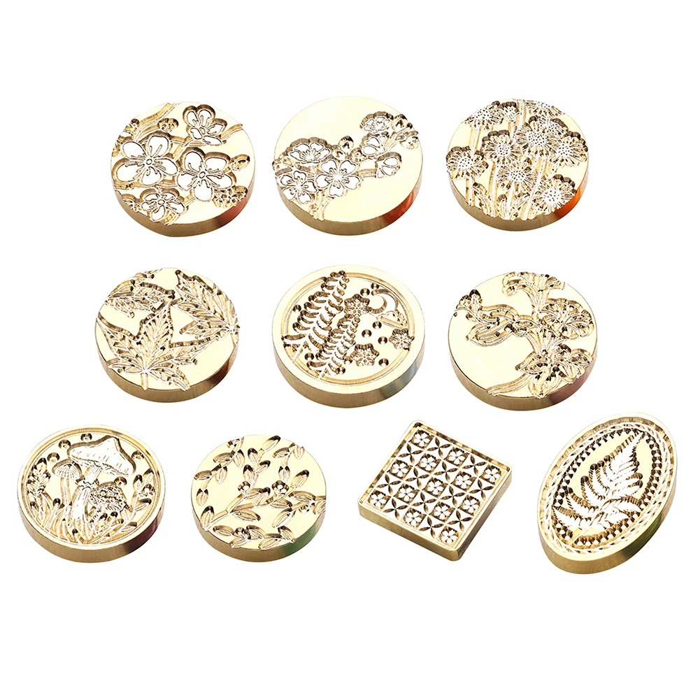 

Wooden Wax Sealing Stamp Handle Gold-plated Brass Head Retro Rosewood Handle Wax Seal Copper Head DIY Envelope Wax Seal Stamp