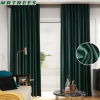 mrtrees blackout soft velvet curtains for living room bedroom solid cortinas for home door decor finished treatment panel drapes