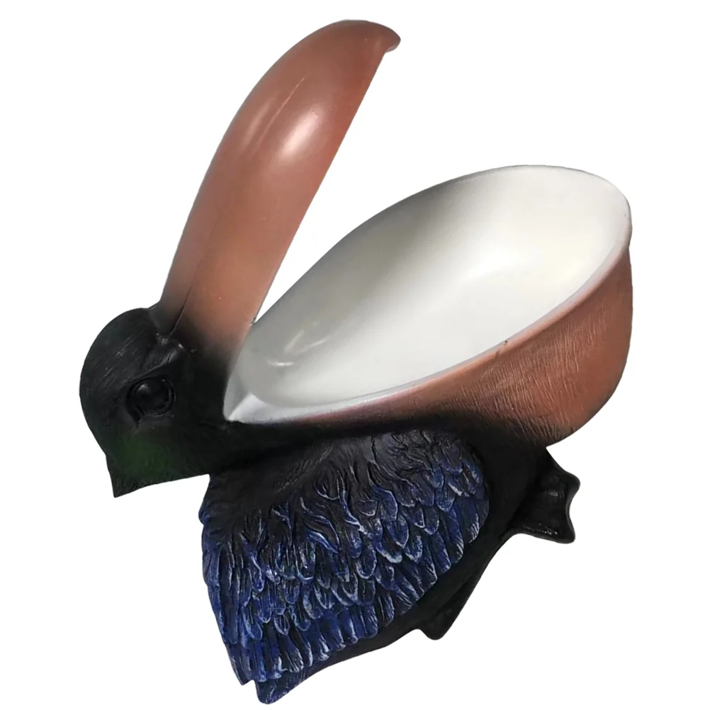 

Toucan Statue Key Holder Organizer Bird Figurine Decor Storage Resin Shaped Adornment Desktop Flower Pot Trays