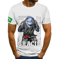 brazilian jiu jitsu grappling animal anime shark graphic 3d printed t shirt polyester tshirt gentle quick dry stretch sportswear