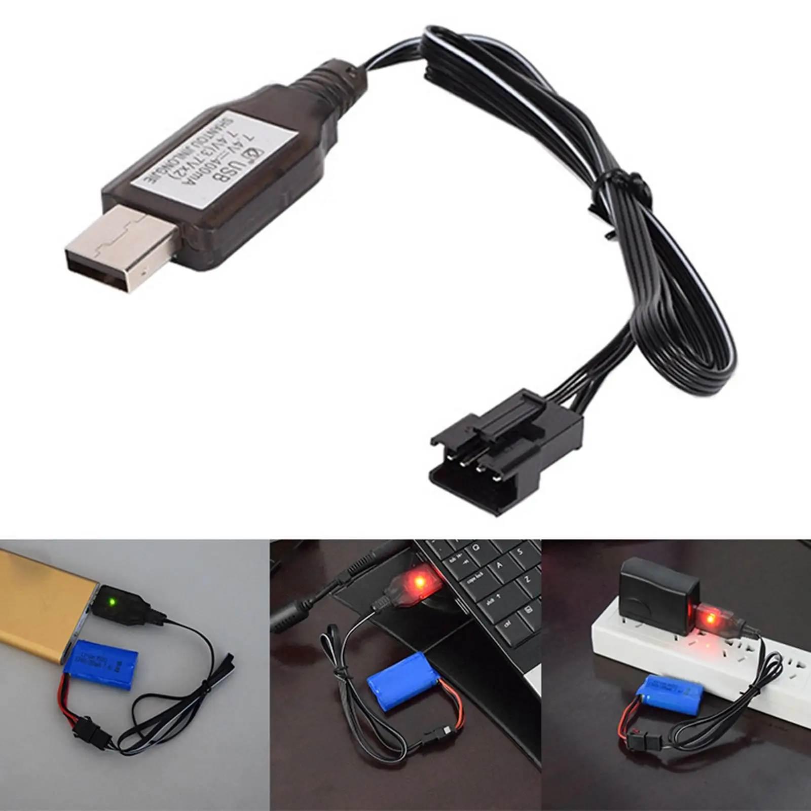 7 4 В USB-кабель для зарядки защита от короткого замыкания 4-контактная батарея LI Po 5
