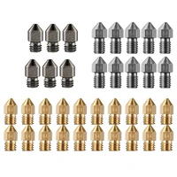 36pcs 3d printer nozzles extruder nozzles for mk8 ender 3 hardened steelstainless steelbrass nozzle 0 4 mm 1 75 mm