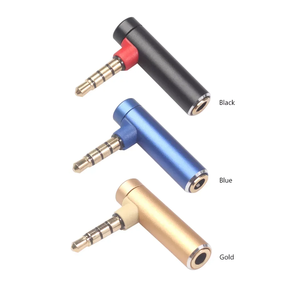 

3.5mm Male To Female Audio Cable Converter Adapter L-shape Stereo Earphone Microphone Jack Cable Connector for Tablet Phone PC