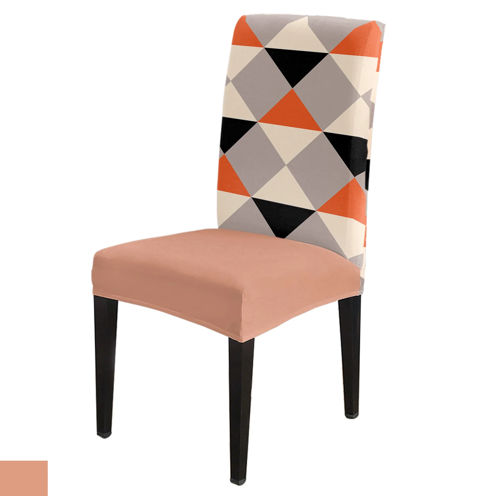 

Оранжево-черный чехол для стула с геометрическим рисунком, эластичные чехлы из спандекса для обеденного стола, комплект чехлов для стула дл...
