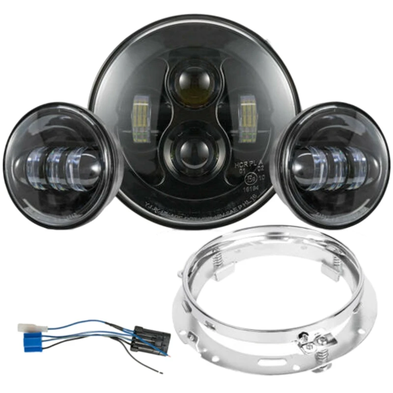 7Inch 80W LED Headlight Kit 4.5 Inch 60W Fog Light Passing Lamp For