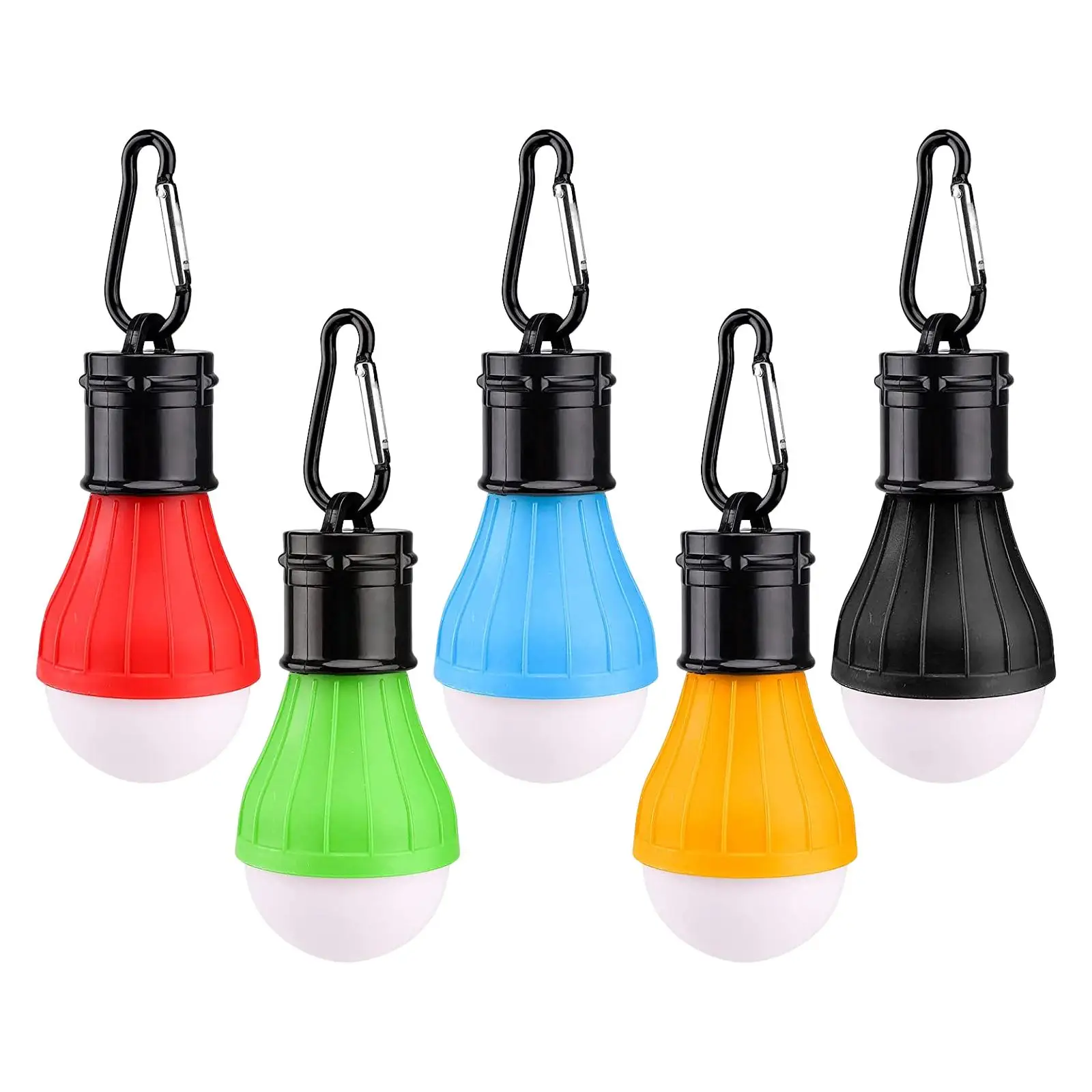 

5Pcs Camping Lantern Light Tent Lamp Waterproof 3 Modes with Carabiner Clips Hanging Battery Powered for Car Repairing Indoor