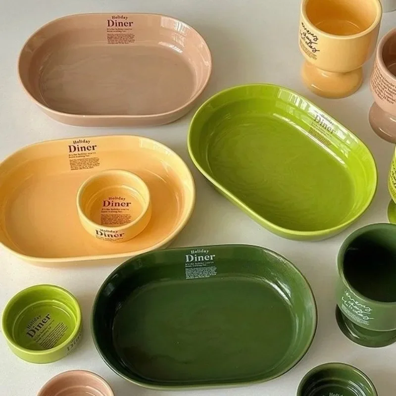 Керамическая тарелка для дома Западная круглая обеденная креативная