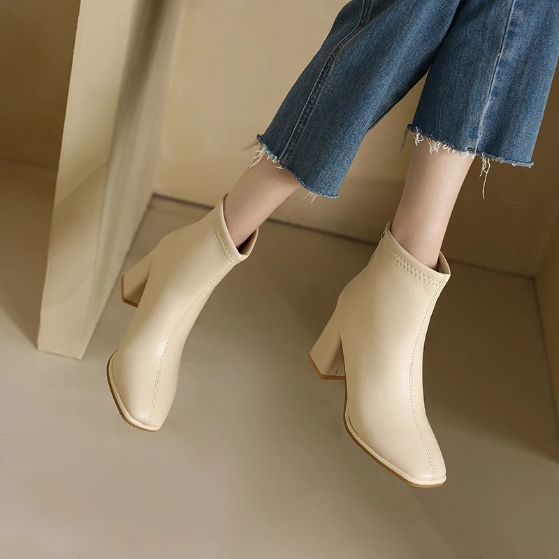 2022 New  Women Chelsea Ankle Boots Luxury Brand Designer Work Boot Autumn Winter Women Leather Botas Shoes Zapatos De Mujer