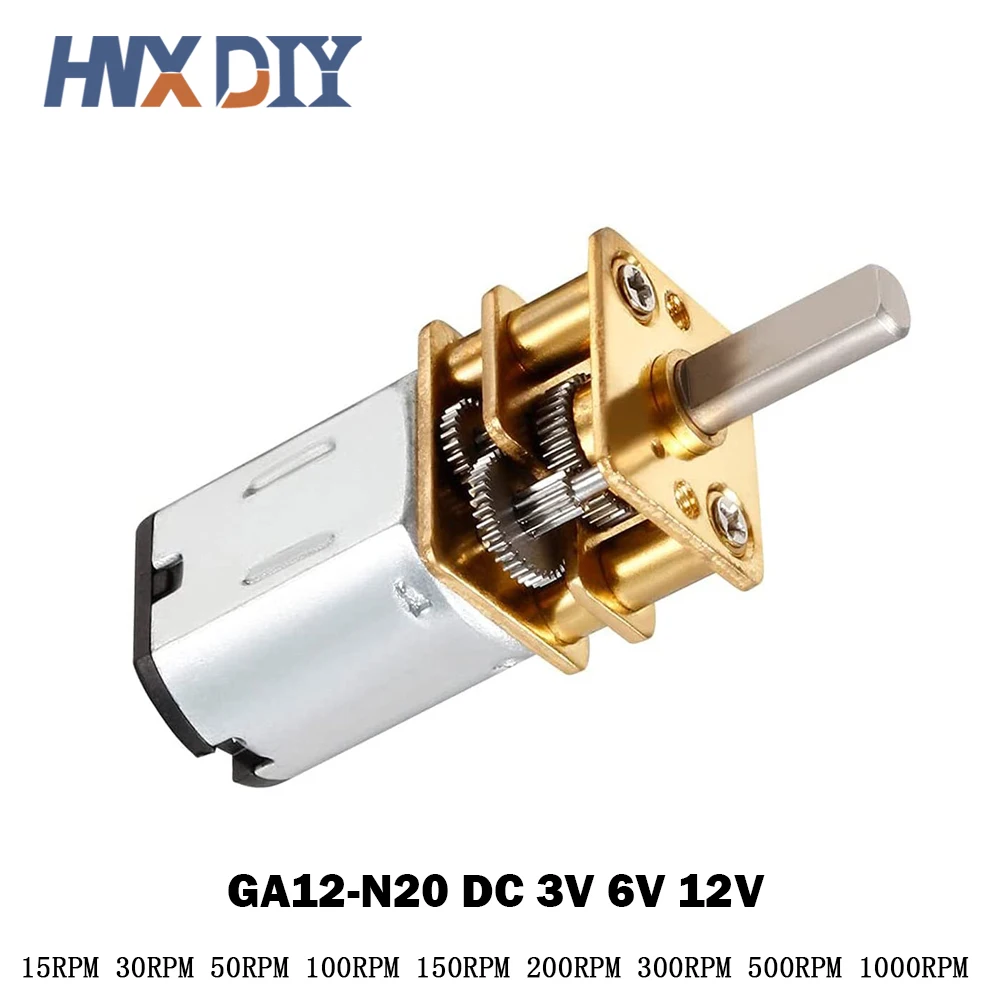 

DC 3V 6V 12V GA12-N20 Micro Metal Gear Motor Gear Wheel Gear Motor 15RPM 30RPM 50RPM 100RPM 150RPM 200RPM 300RPM 500RPM 1000RPM