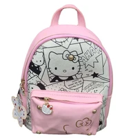 school backpack for college students sanrio cartoon hello kitty bag pu sweet fashion backpack short trip small backpack